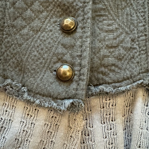 Free People Military Ruffles Jacket in Olive Green - Picture 5 of 7